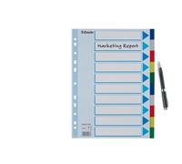 Leitz Intercalaires A4 5 touches 15259 — Multicolore, onglets plastiques renforcés, table des matières