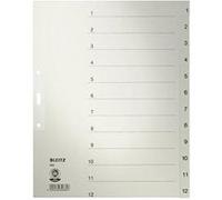 Esselte-leitz papierregister 1-12 a4 12 onglets en polypropylène (gris) 12330085 G
