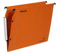 Esselte LGM VisioPlus - Dossiers Suspendus A4 Latéraux, Capacité 100 Feuilles, Fond en V, Entraxe 330 mm, Porte-Étiquette XL Intégré, Lot de 25, Orange, 49923