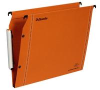 Esselte LGM VisioPlus - Dossiers Suspendus A4 Latéraux, Capacité 200 Feuilles, Fond 15 mm, Entraxe 330 mm, Porte-Étiquette XL Intégré, Lot de 25, Orange, 49924