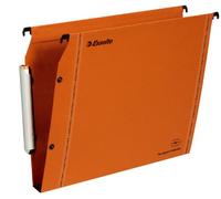 Esselte LGM VisioPlus - Dossiers Suspendus A4 Latéraux, Capacité 350 Feuilles, Fond 30 mm, Entraxe 330 mm, Porte-Étiquette XL Intégré, Lot de 25, Orange, 49925