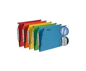 Esselte LGM VisioPlus - Dossiers Suspendus A4 Latéraux, Capacité 350 Feuilles, Fond 30 mm, Entraxe 330 mm, Porte-Étiquette XL Intégré, Lot de 25, Jaune, 21038