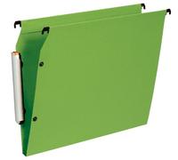 Esselte LGM VisioPlus PP - Dossiers Suspendus A4, Capacité 200 Feuilles, Fond 15 mm, Entraxe 330 mm, Porte-Étiquette XL Intégré, Lot de 10, Vert, 58136