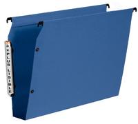 Esselte LGM VisioPlus PP - Dossiers Suspendus A4 Latéraux, Capacité 550 Feuilles, Fond 50 mm, Entraxe 330 mm, Porte-Étiquette XL Intégré, Lot de 10, Bleu, 623261