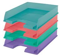 Esselte - Corbeilles à Courrier A4 Empilable, Rangement pour Documents, Catalogues, Brochures & Magazines, Maison / Bureau, Motif Texturé, Gamme Colour'Breeze, Lot de 10, Coloris Assortis, 626276