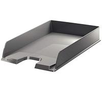 Esselte| Lot de 10x Corbeilles à courrier Europost A4 | Empilable| Rangement de Documents, Catalogues, Brochures & Magazines | Pour la Maison, Bureau| Motif Texturé | Noir opaque| 623605