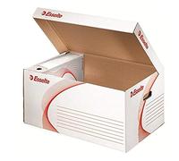 Esselte, lot de 1x conteneur + 6 boîtes d'archives Boxy 80mm, Couvercle Rabattable,Blanc, 18910