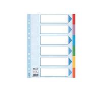 ESSELTE Lot de 20 Intercalaires Format A4 Carton 160g 6 onglets Multicolores Renforcées