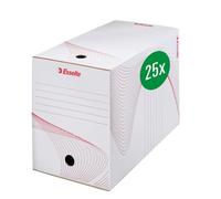 Esselte Boîte d'archivage Boxy Taille L en carton ondulé – Dos 20 cm – Blanc
