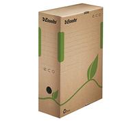 Esselte – Boîte d'archives Eco A4 100 mm, lot de 25, carton solide empilable, brun