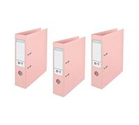 ESSELTE Lot de 3 Classeurs à levier Power dos de 75mm A4 pêche