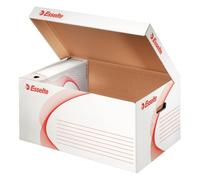 ESSELTE Lot de 3 Containers Archivage carton ondulé blanc (L)560 x (P)370 x (H)275 mm à l'unité