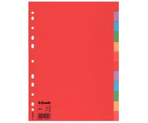 ESSELTE Lot de 3 Jeux Intercalaire carton 160g A4 12 touches multicolores