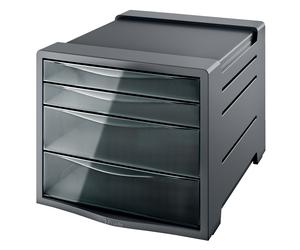 Esselte Module de classement Intego 4 tiroirs - Gris foncé/Fumé