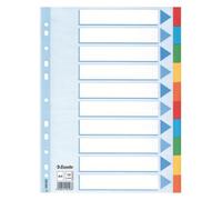 Esselte - Intercalaires pour classeur A4 AZ100193 - Lot de 10 - Carton recyclé, coloris assortis