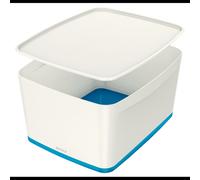 Esselte MyBox 52161036 : Boîte de Rangement Rectangulaire ABS Bleu/Blanc 318x385x198mm, Empilable, avec Couvercle, Usage Intérieur
