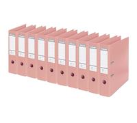 Esselte, N°1 Power, Pack de 10 Classeurs à levier, Pêche, Dos 75mm, A4, PP, 231039