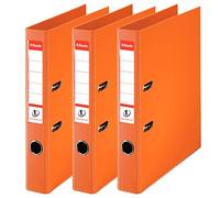 Esselte, N°1 Power, Pack de 3 Classeurs à levier, Orange, Dos 50mm, A4, PP, 624286