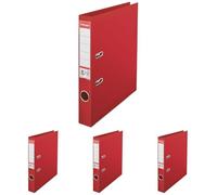 Esselte No.1 Classeur à Levier 50 mm A4 - Rouge (Lot de 4)
