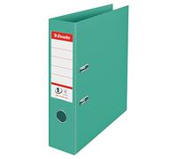Esselte No.1 - Classeur à Levier, Capacité 500 Feuilles, Dos de 75 mm, Classeur A4 Léger & Solide, Maison / Bureau, Motif Texturé, Gamme Colour'Breeze, Vert, 626505