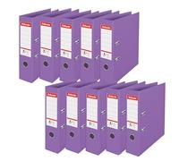 Esselte No.1 Colour'Breeze 628432 Lot de 10 classeurs en polypropylène - Capacité de 500 feuilles - Dos 75 mm - Légers et robustes - Pour la maison et le bureau - Lavande