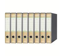Esselte OXFORD Green G82 Enregistreur avec étui, avec mécanisme n° 1 en format commercial (23 x 30) avec dos de 5 cm, Havane, 100% papier recyclé, lot de 8 pièces, 397820501