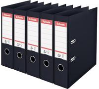 Esselte, Pack 5 Classeurs à levier A4, Dos 75 mm, 500 feuilles, Noir