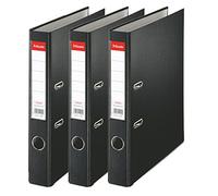 Esselte | Pack de 3 Classeurs à levier A4 | Dos 50mm | PP | 350 feuilles | Noir | 624298