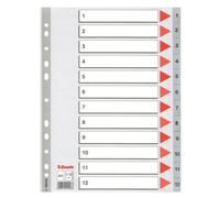 Esselte Plastic Indexes Onglet Avec Index Numérique Polypropylène (Pp)