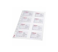 Esselte - 78930 - Lot de 10 Pochettes perforées pour 16 cartes de visites en Polypropylène lisse - A4 - 105 µ - Transparent