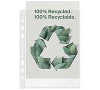 Esselte Pochettes A5 Esselte Recycle, PP Robuste Gaufré, 70 microns, Pochettes Plastiques Perforées, Paquet de 100, 627495
