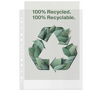 Esselte Pochettes Esselte Recycle A4 Maxi, PP Gaufré Extra Résistant Grande Capacité, 100 microns, Pochettes Perforées en Plastique, Paquet de 50, 627504