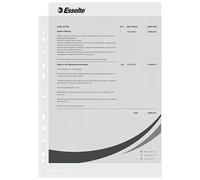 Esselte Pochettes plastiques perforées A4 56133 – PP 43 µm, grainée mate, ouverture haut, lot de 100