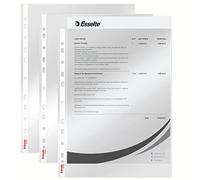 Esselte Pochettes perforées transparentes lisses A4 Economy 40 microns polypropylène 11 trous - Lot de 100