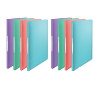 Esselte - Porte-vues A4 avec 40 Pochettes, Capacité 80 Feuilles, Rangement & Présentation de Documents, Maison/Bureau, Motif Texturé, Gamme Colour'Breeze, Coloris Assortis, 626229 (Lot de 2)