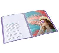 Esselte - Porte-vues A4 avec 40 Pochettes, Capacité 80 Feuilles, Rangement & Présentation de Documents, Maison / Bureau, Motif Texturé, Gamme Colour'Breeze, Lavande, 628442