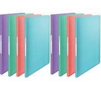 Esselte - Porte-vues A4 avec 60 Pochettes, Capacité 120 Feuilles, Rangement & Présentation de Documents, Maison/Bureau, Motif Texturé, Gamme Colour'Breeze, Coloris Assortis, 626234 (Lot de 2)