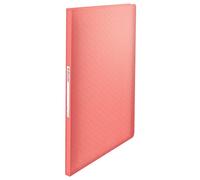 Esselte - Porte-vues A4 avec 60 Pochettes, Capacité 120 Feuilles, Rangement & Présentation de Documents, Maison / Bureau, Motif Texturé, Gamme Colour'Breeze, Corail, 628443