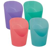 Esselte - Pots à Crayons à 2 Compartiments, Maison / Bureau, Motif Texturé, Gamme Colour'Breeze, Lot de 6, Coloris Assortis, 626271