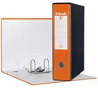 Esselte - RACCOGLITORE EUROFILE avec mécanisme à levier Carton enduit de plastique, Orange, 8 cm