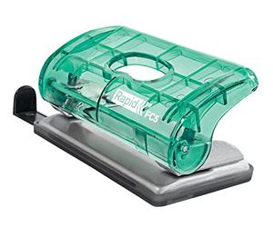 Esselte Rapid - Mini Perforatrice 2 Trous, Capacité 10 Feuilles, Maison / Bureau / École, Gamme Colour'Breeze, Vert, 5001331