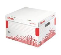 Esselte Boîte de stockage Speedbox - Couvercle rabattable, 5 boîtes 80m ou 4 boîtes 100mm, blanc
