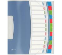 Esselte Trieur À 12 Compartiments Pour Documents A4, Pochettes En Plastique Transparent, Maison / Bureau, Motif Texturé, Gamme Colour'breeze, Multicolore, 626256
