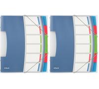 Esselte Trieur A4, Translucide, Index Intégré à 6 Onglets, Contient jusqu'à 200 Feuilles, Fermeture Élastique, Blanc, VIVIDA, 624029 (Lot de 2)