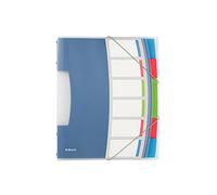 Esselte Trieur A4, Translucide, Index Intégré à 6 Onglets, Contient jusqu'à 200 Feuilles, Fermeture Élastique, Blanc, VIVIDA, 624029