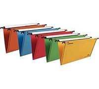 Esselte VGM VisioPlus - Dossiers Suspendus A4 Verticaux, Capacité 100 Feuilles, Fond en V, Entraxe 330 mm, Porte-Étiquette XL Intégré, Lot de 10, Coloris Assortis, 49970