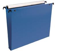 Esselte VGM VisioPlus PP - Dossiers Suspendus A4 Verticaux, Capacité 350 Feuilles, Fond 30 mm, Entraxe 330 mm, Porte-Étiquette XL Intégré, Lot de 10, Bleu, 58153