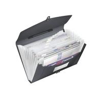 Esselte Vivida Valisette à soufflet en polypropylène 12 onglets A4 350 feuilles Noir