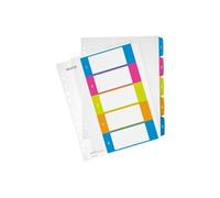 Leitz Intercalaires 1-5, Imprimable sur PC, A4, Extra-Large, Plastique Ultra-Résistant, Multicolore, WOW, 12410000