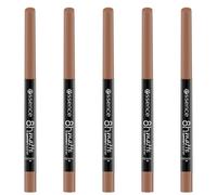 Essence 8h Matte Comfort Lipliner, n ° 16, marron, résultat immédiat, mat, végétalien, sans conservateurs, parabens et particules de microplastique, lot de 5 (5 x 0,3 g)